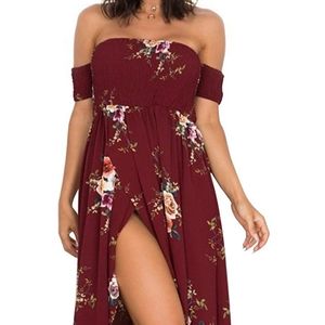 Floral off the Shoulder Maxi Dress